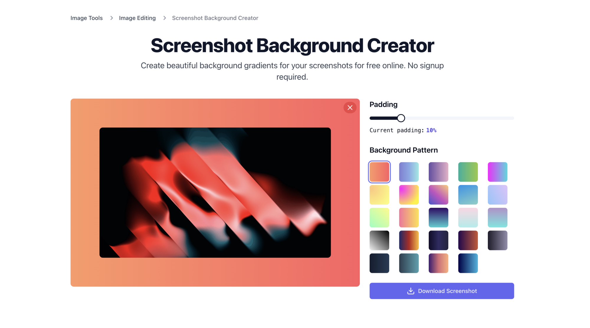 Screenshot Background Creator Tool